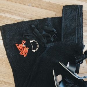 Black Shift Dress with Ties